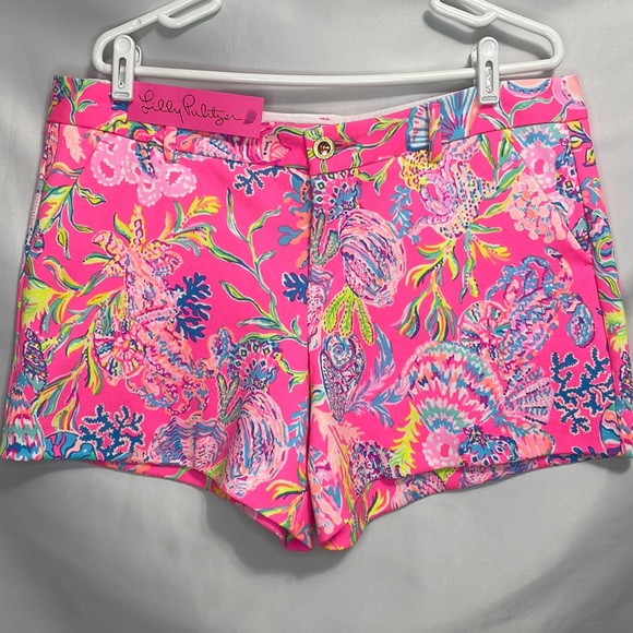 Lilly Pulitzer Pants - Lilly Pulitzer Callahan Knit Short #005699 Pink Isle Shell Me Something Good 14